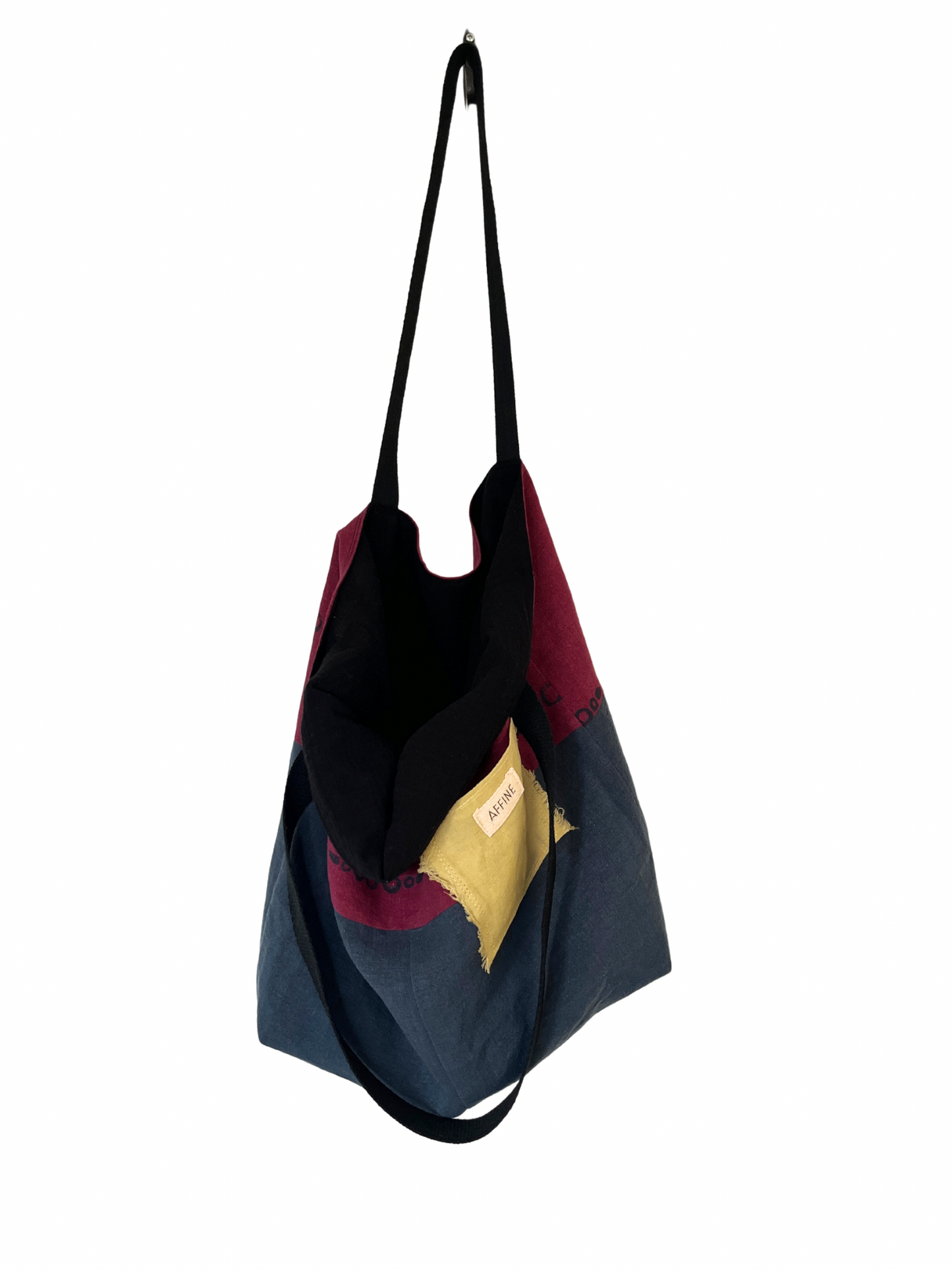 Block Printed Lined Linen Tote Bag