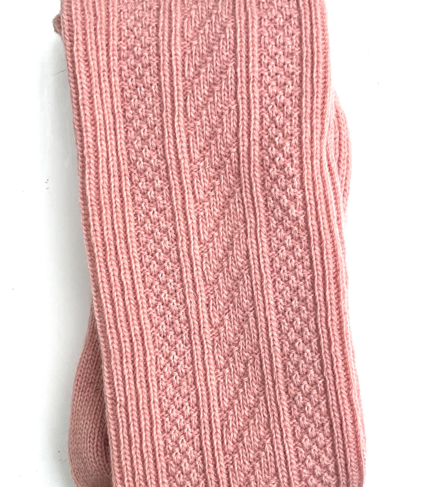 Pink merino wool nee high socks.