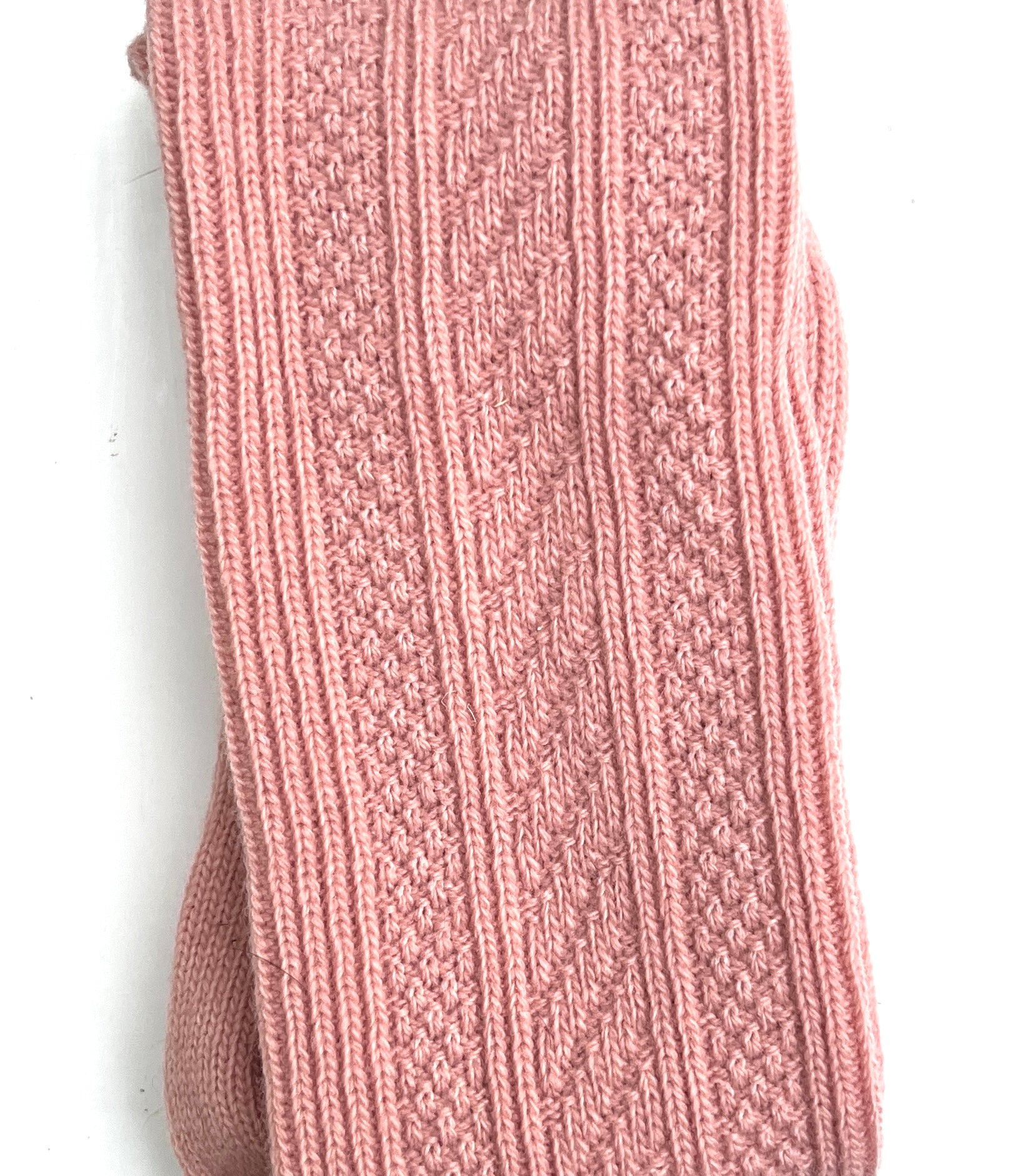 Pink merino wool nee high socks.