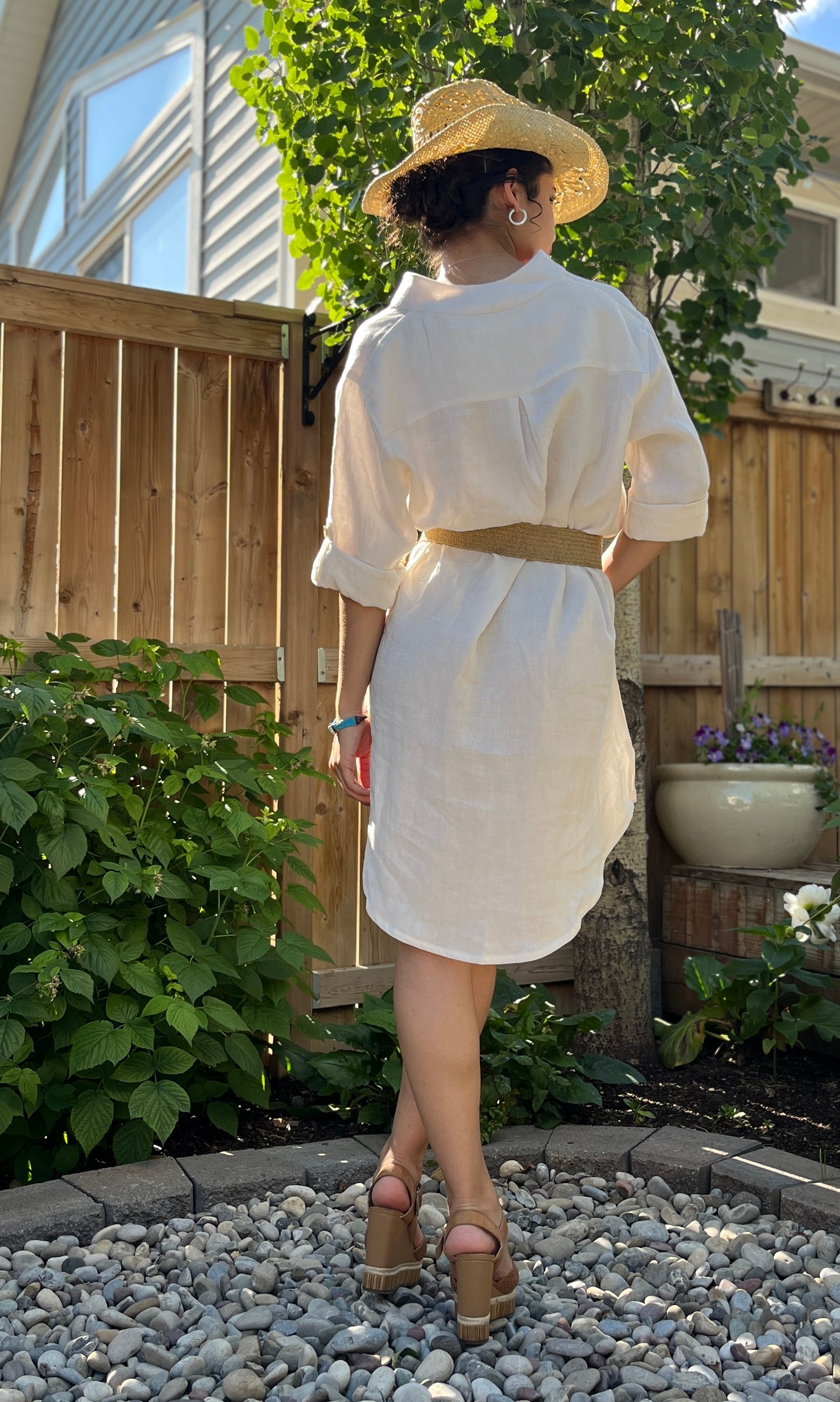 Linen Shirt Dress (Shorter Version)