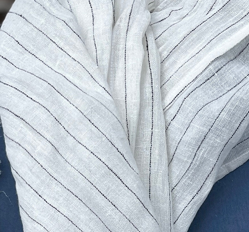 Pinstriped Linen Scarf